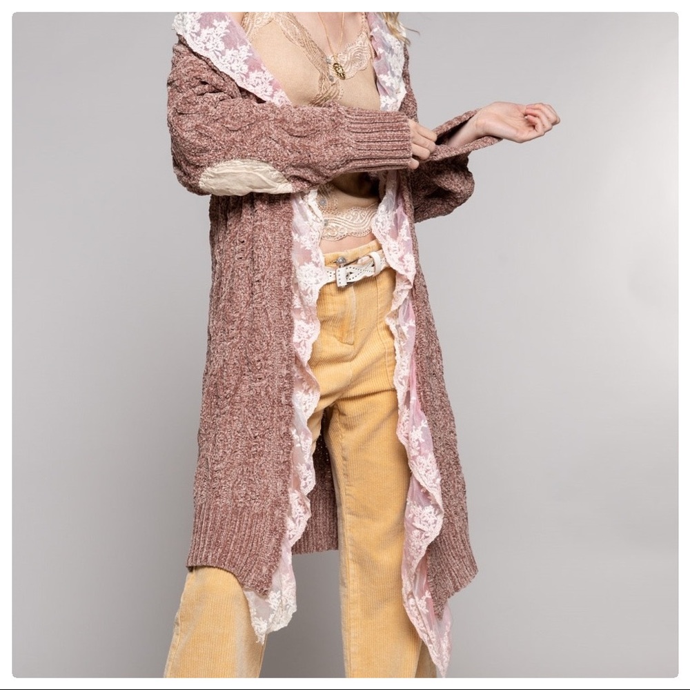 POL The Madrid Luxury Lace Chenille Duster - Picture 4 of 9